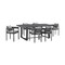 Armen Living Argiope Outdoor Patio 7-Piece Dining Table Set in Aluminum with Gray Cushions 840254333024 - alternate 1
